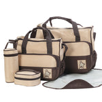 5Pcs Multi-Functional Baby Diaper Changing Pad Tote Handbag Mummy Mother Bag - ENSEIGNE DENIS