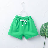 Candy Color Summer Children Boy Girl Cotton Shorts Drawstring Baby Casual Pants