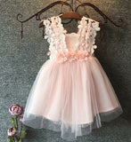 Baby Beautiful Princess Party Pearl Lace Tulle Flower Gown Fancy Dress