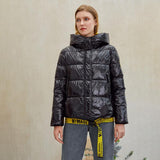 Short women winter coat parkas warm hooded shiny jacket coat Ladies