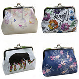Women's Fashion Bird Flower Mini Wallet Card Holder Case Coin Purse Clutch Bag