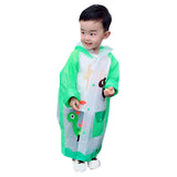 Lovely Cartoon Raincoat Children Kids Waterproof Poncho with Backpack Position