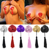 Sexy Women Bling Sequin Tassel Breast Petal Bra Nipple Cover Pasties Sticker