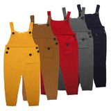 Fashion Baby Kids Boys Girls Suspender Trousers Knitted Long Bids Pants Overalls
