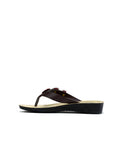 Triple Flower Flip Flop Black/Brown
