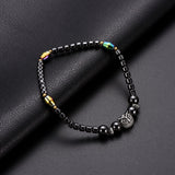Chic Colorful Beads Faux Hematite Owl Ankle Bracelet Anklet Women Jewelry Gift