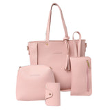 4Pcs Luxury Fashion Women Tassels Wallet Card Holder Handbag Crossbody Bag Set