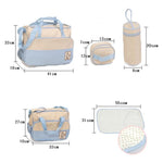 5Pcs Multi-Functional Baby Diaper Changing Pad Tote Handbag Mummy Mother Bag