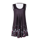 Flower Print Sleeveless Women Loose Summer Beach Evening Party Boho Mini Dress - ENSEIGNE DENIS