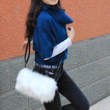 Luxury Plush Fluffy Long Handbag Women Crossbody Pouch Evening Party Prom Purse