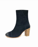 Tess Black Stacked Heel Boot
