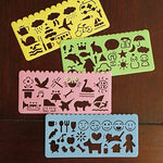 4 Pcs Kid Art Graphics Drawing Template Ruler Multi Purpose DIY Stencil Stationery
