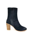 Tess Black Stacked Heel Boot