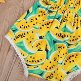 Lovely Watermelon Infant Baby Girls Romper Jumpsuit Headband Outfit Clothes Set