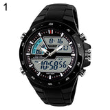 Men Waterproof Sport Digital Analog Dual Time Alarm Date Chronograph Wrist Watch