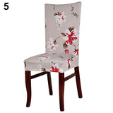 Elastic Flower Hotel Home Dining Room Wedding Banquet Party Seat Chair Cover