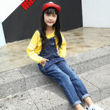 Kids Girl Fashion Overalls Long Jeans Trousers Suspender Pants Denim Romper