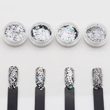 4 Boxes Glittering Hexagon Linear Nail Art Sequins DIY Manicure Beauty Decors