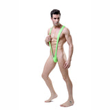 Men's Summer Solid Leopard Sling Swimsuit Beach Sexy Suspender Thong Mankini