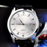 Men Vintage Date Calendar Dial Faux Leather Business Analog Quartz Wrist Watch