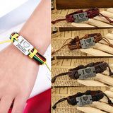 Unisex "I LOVE JESUS" Faux Leather Bangle Hemp Rope Chain Adjustable Bracelet - ENSEIGNE DENIS