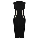 Women Fashion Slim Bodycon Sleeveless Party Cocktail Pencil Dress Black Vestido - ENSEIGNE DENIS