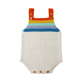 Rainbow Color Stripes Knitting Sleeveless Baby Boy Girl Romper Summer Jumpsuit