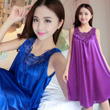 Women's Summer Fashion Sexy Sleeveless Loose Breathable Sleepwear Nightdress