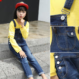 Kids Girl Fashion Overalls Long Jeans Trousers Suspender Pants Denim Romper