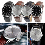 Men Vintage Date Calendar Dial Faux Leather Business Analog Quartz Wrist Watch