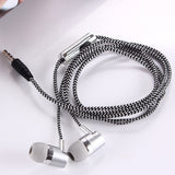3.5mm In-Ear Headphone Sport Braided Cloth Rope Stereo Wired Earphone with Mic