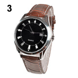 Men Vintage Date Calendar Dial Faux Leather Business Analog Quartz Wrist Watch