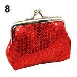 Fashion Women Sequins Buckle Mini Change Coin Purse Clutch Handy Wallet Bag