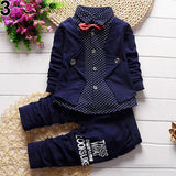 2pcs Toddler Baby Boys Kids Shirt Tops + Long Pants Clothes Outfits Gentleman Set
