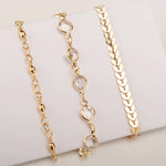 3Pcs Vintage Women Sequins Anklet Set Beach Style Foot Boho Jewelry Prom Gift