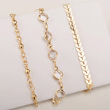 3Pcs Vintage Women Sequins Anklet Set Beach Style Foot Boho Jewelry Prom Gift