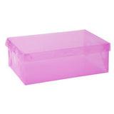 Candy Color Clear Plastic Shoebox Lady Stackable Shoes Storage Box Drawer Unit