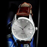 Men Vintage Date Calendar Dial Faux Leather Business Analog Quartz Wrist Watch