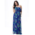 Women's Fashion Summer Chiffon Sleeveless Big Swing Floral Print Long Maxi Dress - ENSEIGNE DENIS