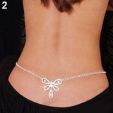 Women Sexy Rhinestone Butterfly Dance Body Belly Waist Chain Fashion Jewelry