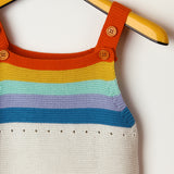 Rainbow Color Stripes Knitting Sleeveless Baby Boy Girl Romper Summer Jumpsuit