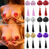 Sexy Women Bling Sequin Tassel Breast Petal Bra Nipple Cover Pasties Sticker