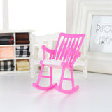 Mini Plastic Miniature Doll Furniture Rocking Chair Model Toy Gift for Dollhouse
