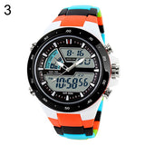 Men Waterproof Sport Digital Analog Dual Time Alarm Date Chronograph Wrist Watch