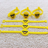 Novelty Cute Emoji Design PVC Rubber Wristband Bracelet Unisex Jewelry Gift