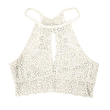Women's Sexy Summer Sleeveless Blouse Casual Hollow Lace Vest Tank Crop Top
