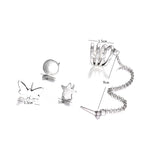 4Pcs Bohemia Star Butterfly Women Earrings Set Ear Stud Cuff Party Jewelry Decor
