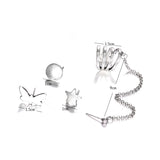 4Pcs Bohemia Star Butterfly Women Earrings Set Ear Stud Cuff Party Jewelry Decor