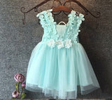 Baby Beautiful Princess Party Pearl Lace Tulle Flower Gown Fancy Dress