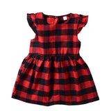 Toddler Dress Baby Girl Plaid Ruffled Sleeveless Outfits Princess Party Clothes